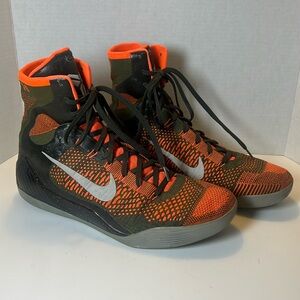 Nike Kobe IX 9 Elite Strategy Sequoia Reflect Silver High-Top Basketball Shoes